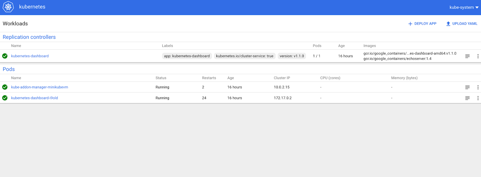 dashboard screen shot